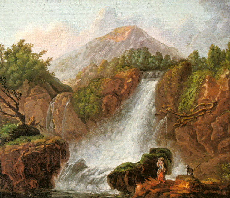 Veduta delle cascate del Teverone a Terni (dipinto) di Morelli Giovanni Antonio (primo quarto sec. XIX)
