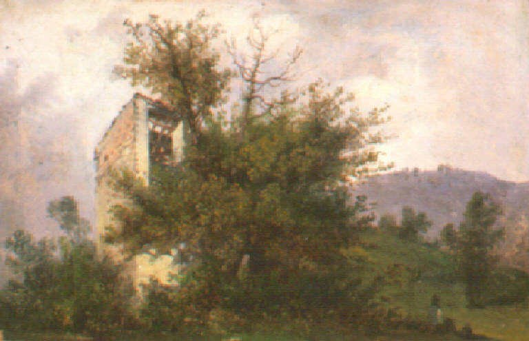 Veduta del casino del roccolo dei conti bettoni a rozzone (dipinto) di Joli Faustino (sec. XIX)