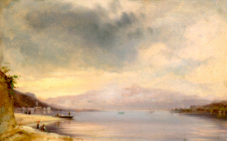 Veduta del lago d'iseo (dipinto) di Joli Faustino (sec. XIX)