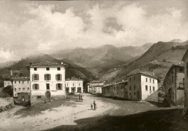 Veduta di un villaggio di montagna (dipinto) di Joli Faustino (sec. XIX)