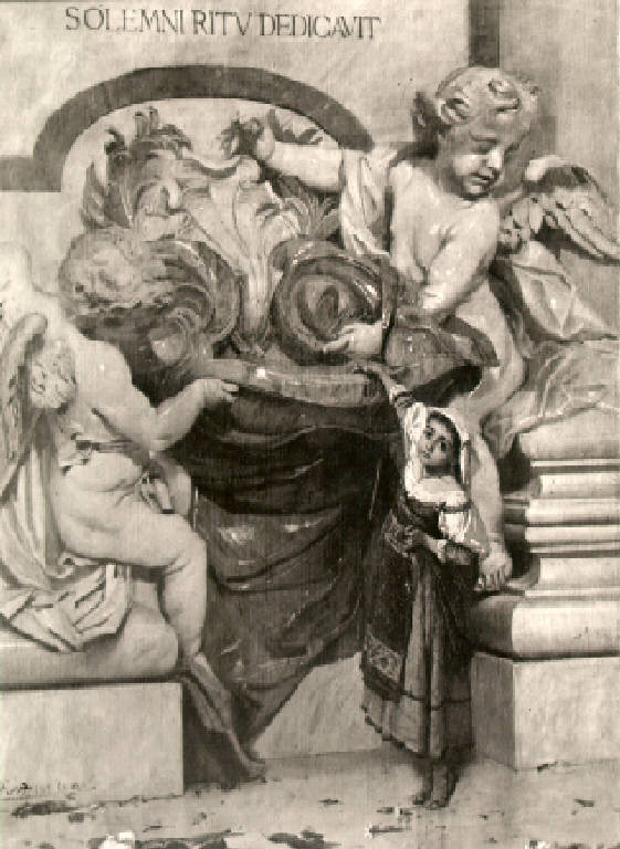 Figura di bambina in costume ciociaro presso una fontana (dipinto) di Faustini Modesto (ultimo quarto sec. XIX)