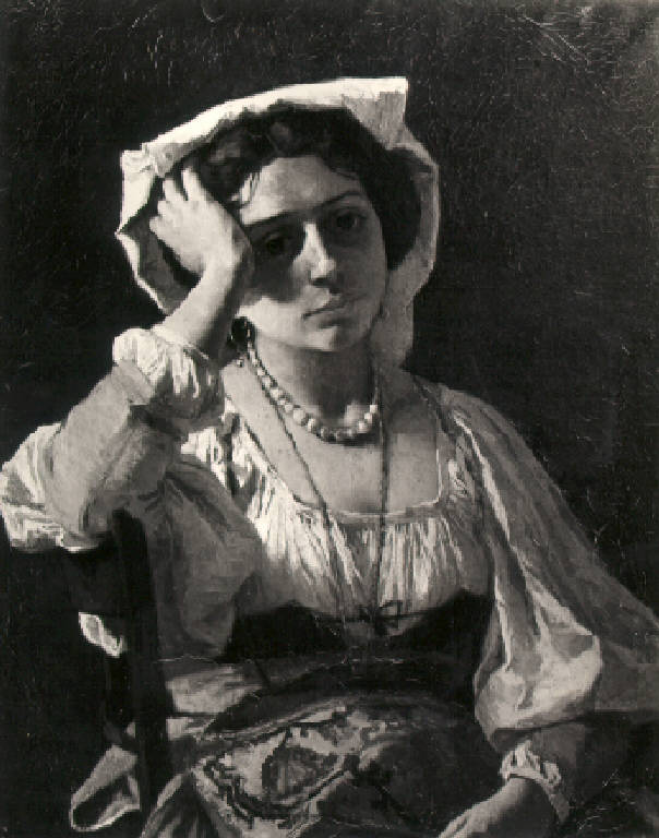 Figura femminile in costume ciociaro (dipinto) di Faustini Modesto (ultimo quarto sec. XIX)