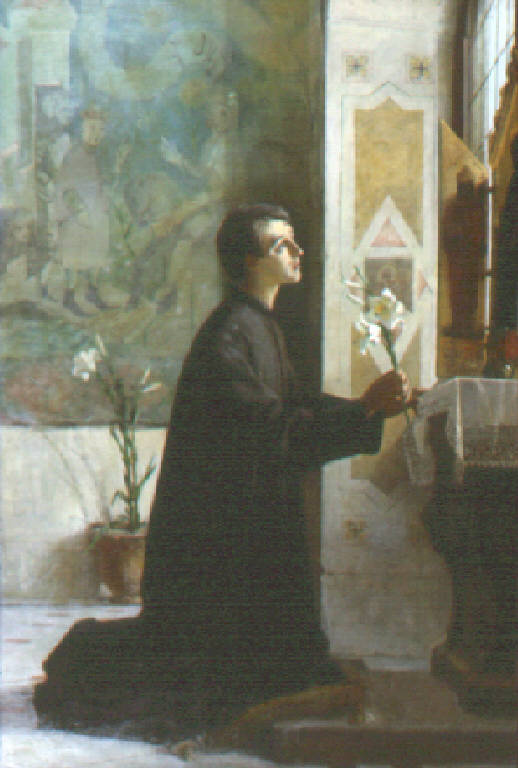 San luigi in orazione (dipinto) di Faustini Modesto (terzo quarto sec. XIX)