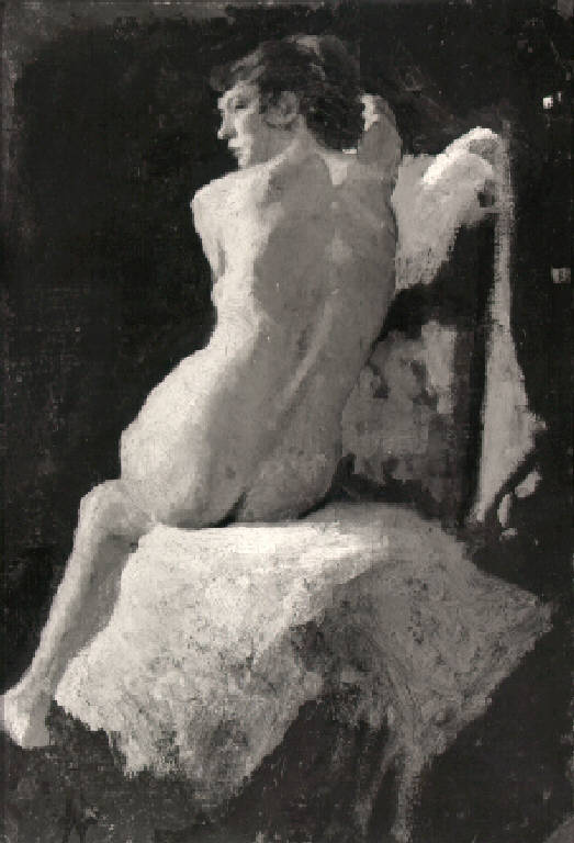 Figura femminile nuda (dipinto) di Venturi Roberto (ultimo quarto sec. XIX)