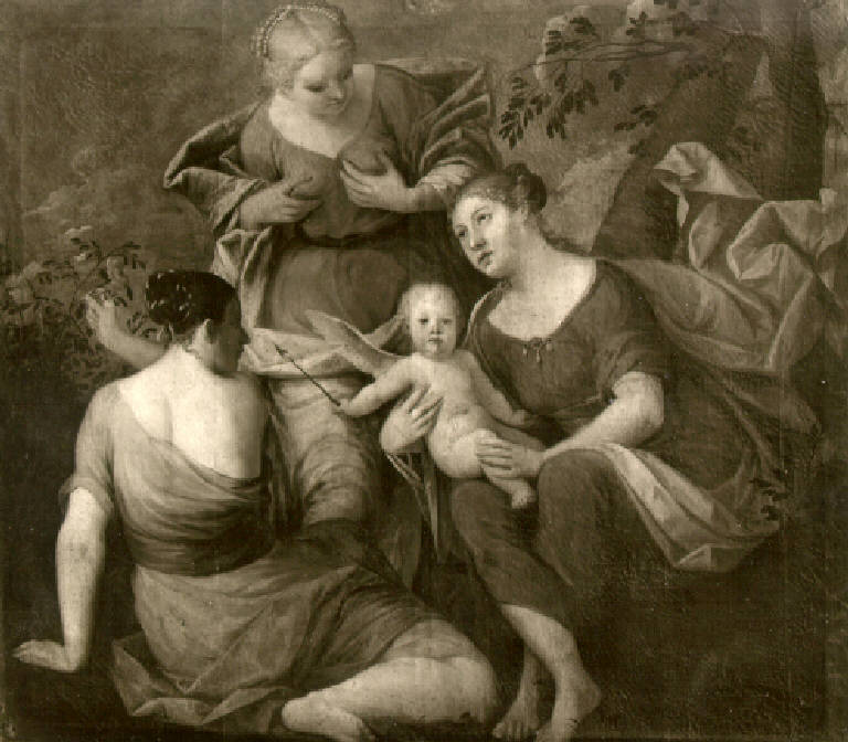 Figure femminili e amore (dipinto) di Beverensi Antonio Domenico (metà sec. XVII)