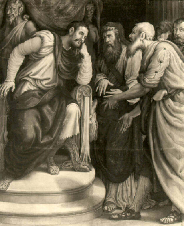 Tribunale di Cambise (dipinto) di Campi Giulio (e aiuti) (secondo quarto sec. XVI)
