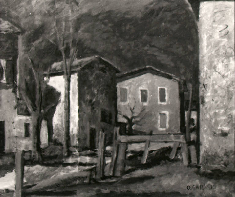 Case in Val Sabbia (dipinto) di Garosio Ottorino (secondo quarto sec. XX)