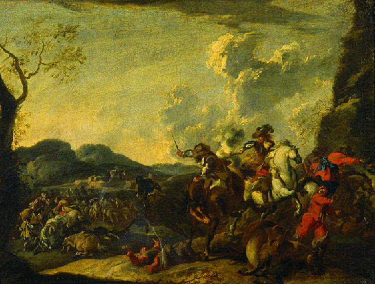 Battaglia tra cavalieri (dipinto) di Ceruti Giacomo (attr.) (prima metà sec. XVIII)