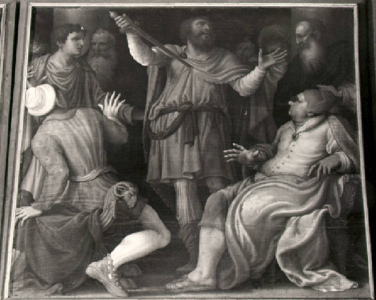 Suicidio di Caronda di Tiro (dipinto) di Campi Giulio (e aiuti) (secondo quarto sec. XVI)