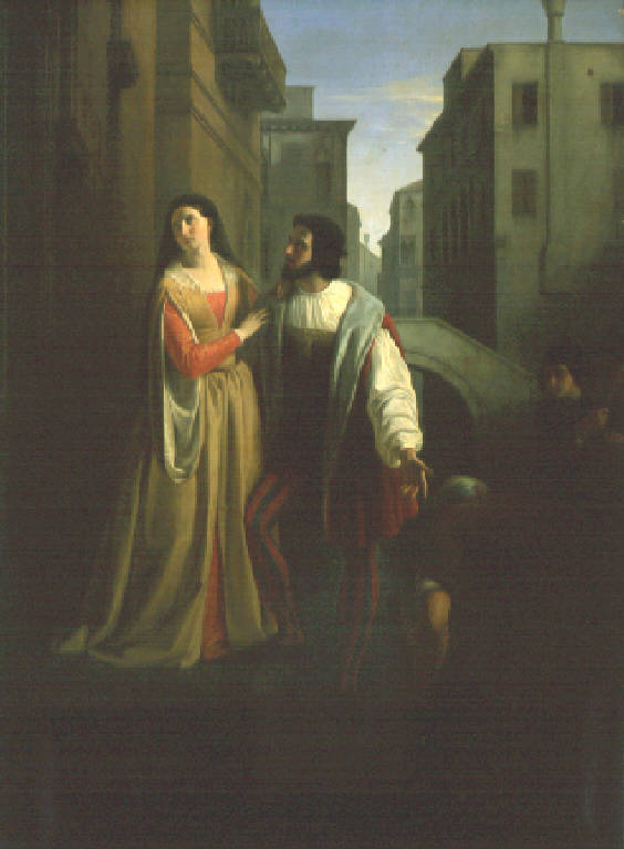 Bianca Cappello abbandona la casa paterna (dipinto) di Appiani Andrea il Giovane (metà sec. XIX)