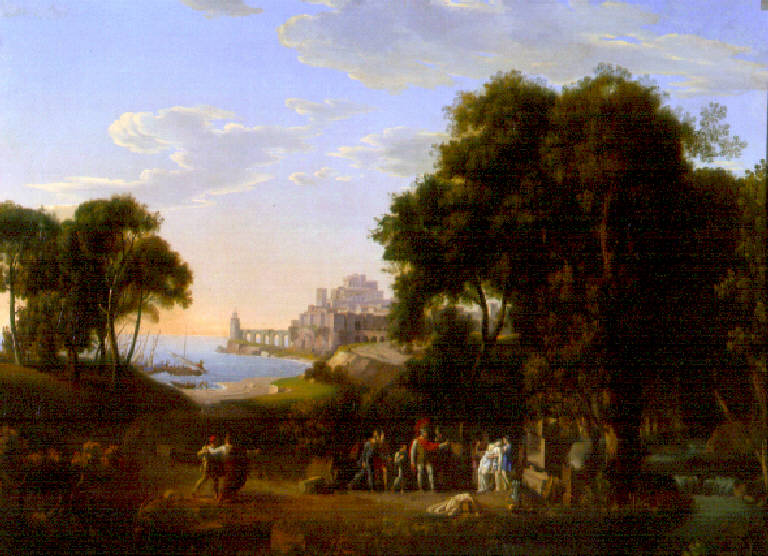 Enea incontra Andromaca a Butrinto (dipinto) di Basiletti Luigi (secondo quarto sec. XIX)