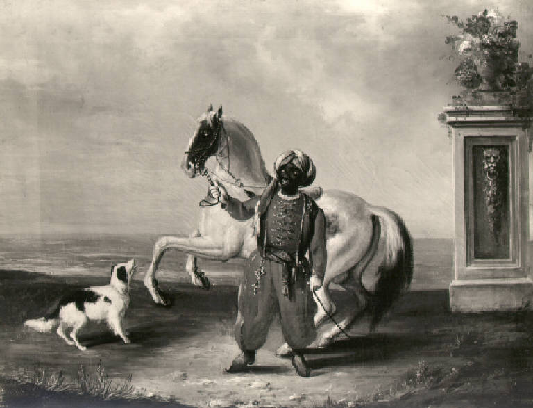 Moro con cavallo (dipinto) di Inganni Guerrillot Amanzia (ultimo quarto sec. XIX)