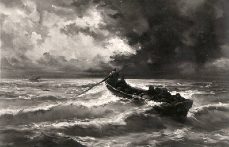 Marina in tempesta (dipinto) di Amus Eugenio (ultimo quarto sec. XIX)
