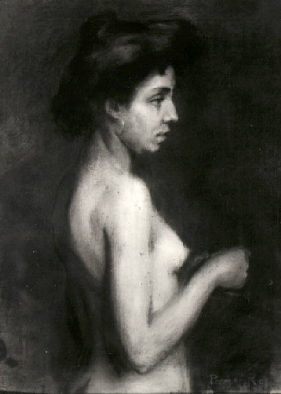 Figura femminile nuda (dipinto) di Premoli Rodolfo (primo quarto sec. XX)