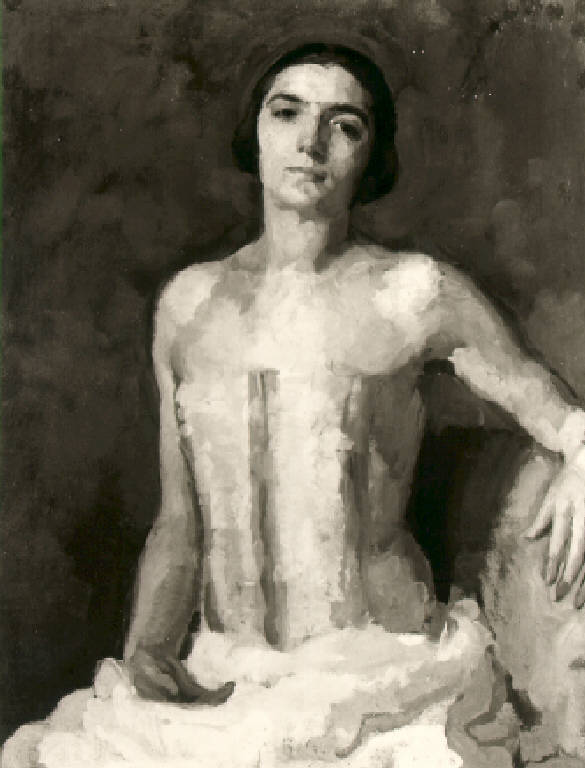 Ritratto della moglie del pittore (dipinto) di Mutti Adolfo (prima metà sec. XX)