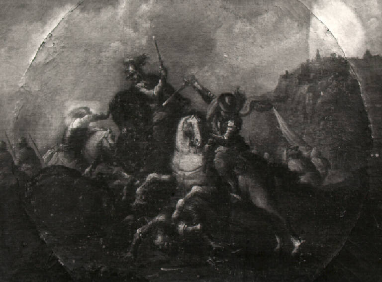 Battaglia tra cavalieri (dipinto) di Marini Antonio (cerchia) (secondo quarto sec. XVIII)