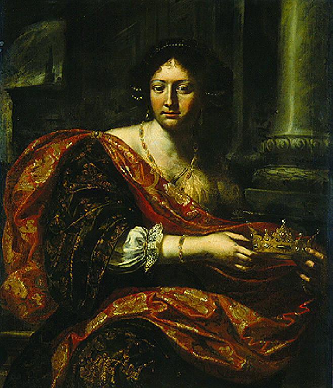 Figura femminile che regge una corona (dipinto) di Paglia Francesco (attr.) - scuola veneta (fine sec. XVII)