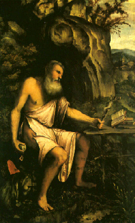 San Girolamo in penitenza (dipinto) di Girolamo di Romano detto Romanino (primo quarto sec. XVI)