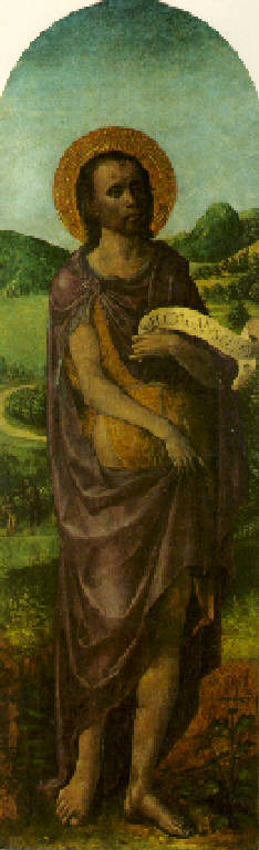 San Giovanni Battista (scomparto di polittico dipinto) di Foppa Vincenzo (fine sec. XV)