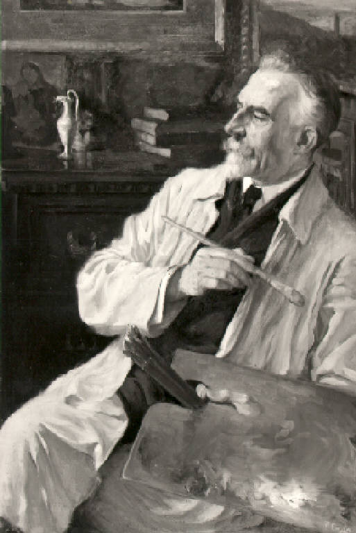 Ritratto di arnaldo zuccari pittore (dipinto) di Cassa Paolo (primo quarto sec. XX)