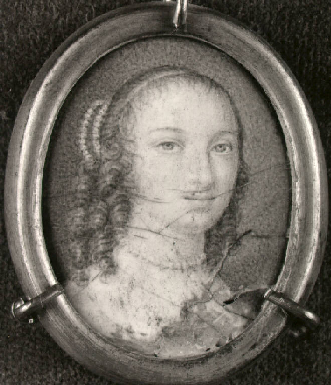 Figura di giovane donna con collana di perle (dipinto) di Gigola Giovanni Battista (fine sec. XVIII)