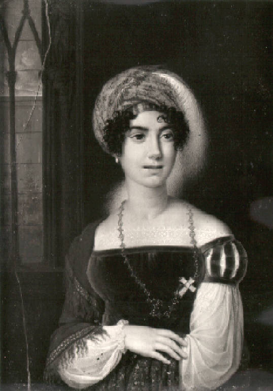 Figura di giovane donna con turbante (dipinto) di Gigola Giovanni Battista (primo quarto sec. XIX)