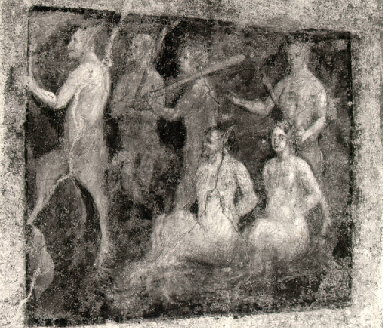 Scena con satiri (dipinto) - scuola bresciana (metà sec. XVI)
