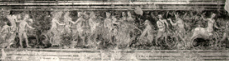 Fregio con ninfe, satiri e centauri (dipinto) - scuola bresciana (metà sec. XVI)