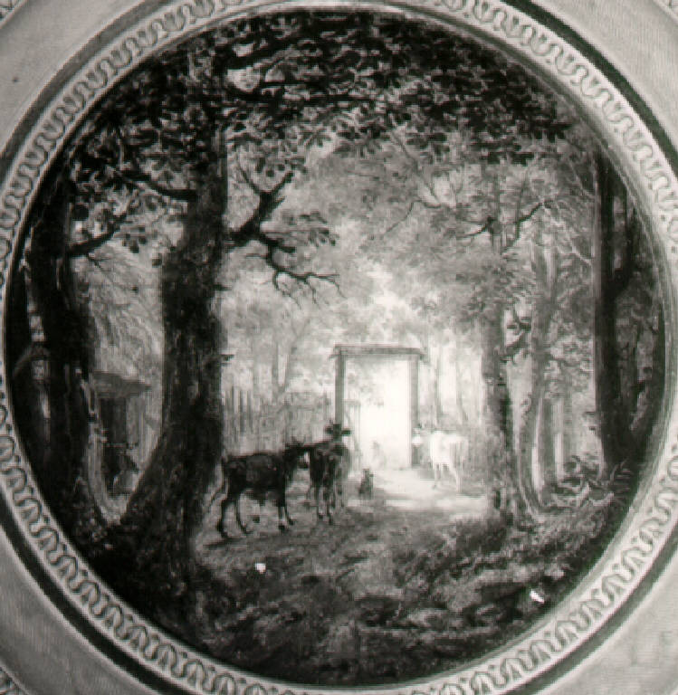 Paesaggio con bosco (dipinto) di Pernici Faustino (sec. XIX)