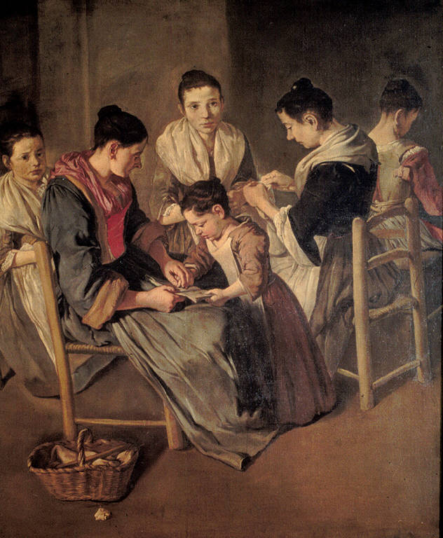Figure femminili che lavorano (dipinto) di Ceruti Giacomo (primo quarto sec. XVIII)