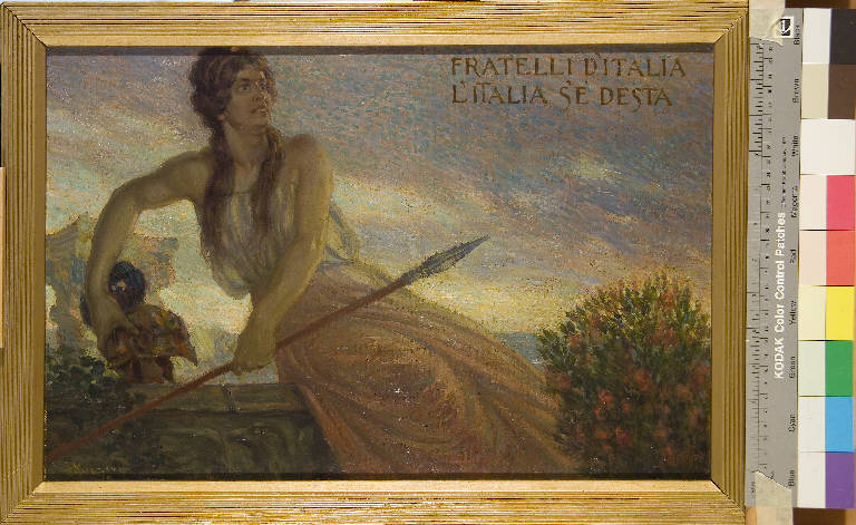 Fratelli d'Italia, l'Italia s'è desta, Prima Guerra Mondiale 1915-1918; illustrazione allegorica (dipinto) di Zuccaro, Guido (sec. XX)