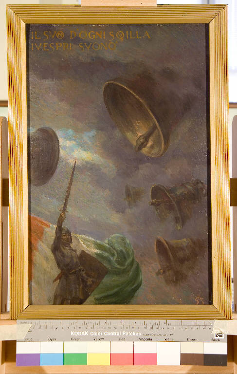 Il suon d'ogni squilla, i vespri suonò, Prima Guerra Mondiale 1915-1918; illustrazione allegorica (dipinto) di Zuccaro, Guido (sec. XX)