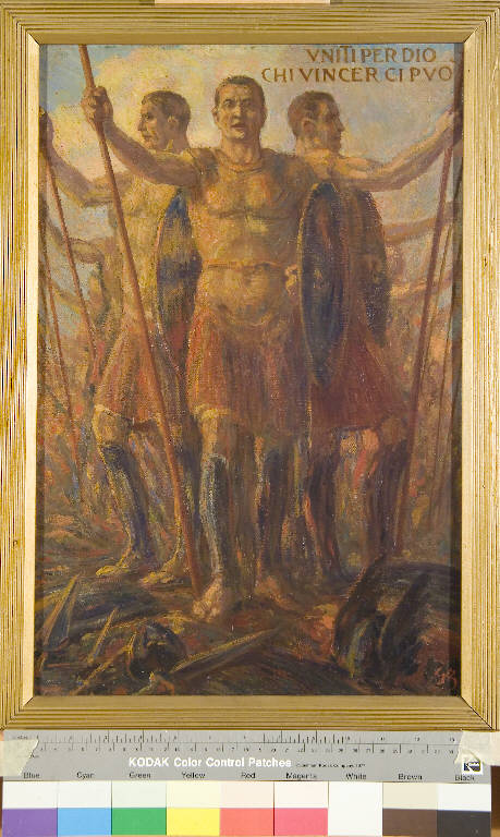 Uniti per Dio chi vincer ci può, Prima Guerra Mondiale 1915-1918; illustrazione allegorica (dipinto) di Zuccaro, Guido (sec. XX)