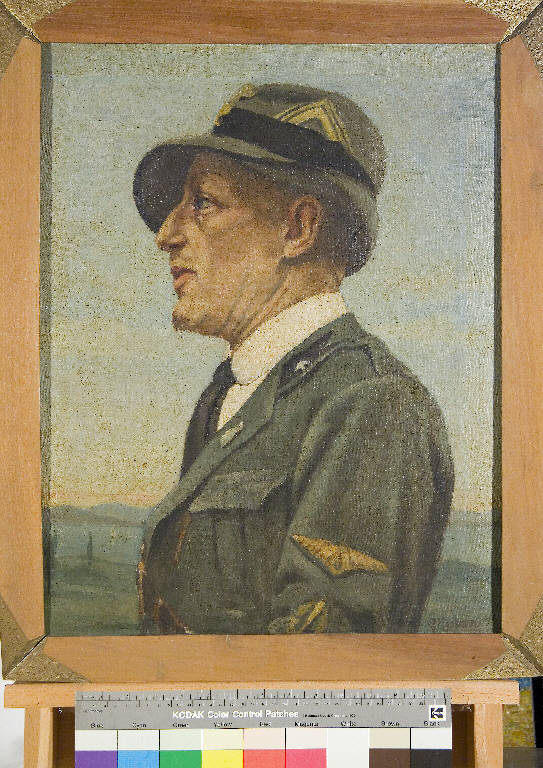 Ritratto di Gabriele d'Annunzio, Gabriele d'Annunzio (dipinto) di Masseroni, G. [?] (sec. XX)