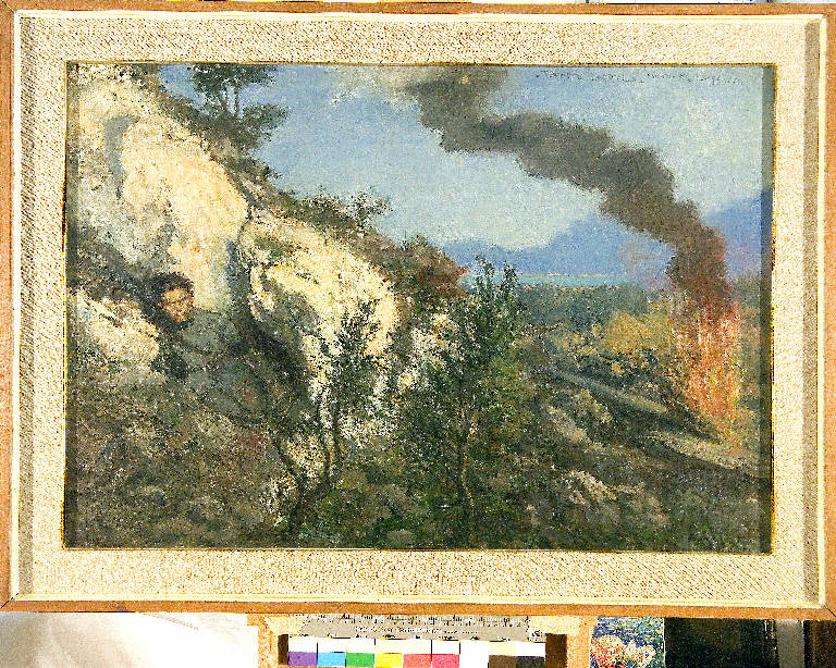 Abbattimento dell'aereo di Antonio Locatelli, 15 settembre 1918, Prima Guerra Mondiale 1915-1918; aviazione (dipinto) di ignoto (sec. XX)