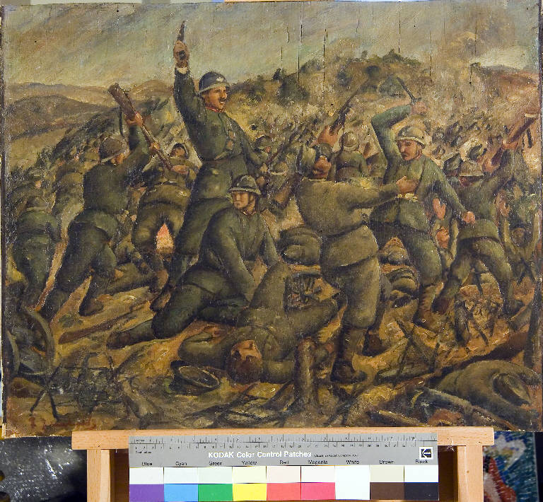 78° Reggimento Fanteria, scena di guerra non identificabile, Prima Guerra Mondiale 1915-1918 (dipinto) di Zambelli, Silvio (sec. XX)
