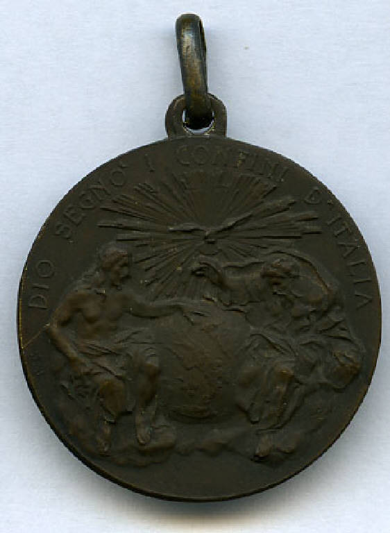 Medaglia reggimentale (Medagliere di Carlo Locatelli), Dio segnò i confini dell'Italia (medaglia reggimentale) - produzione (sec. XIX)