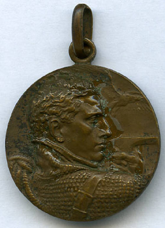 Medaglia del 50° anniversario del Club Alpino Italiano (Medagliere di Carlo Locatelli), Alpinista; simbolo CAI (medaglia civile) - produzione (sec. XIX)