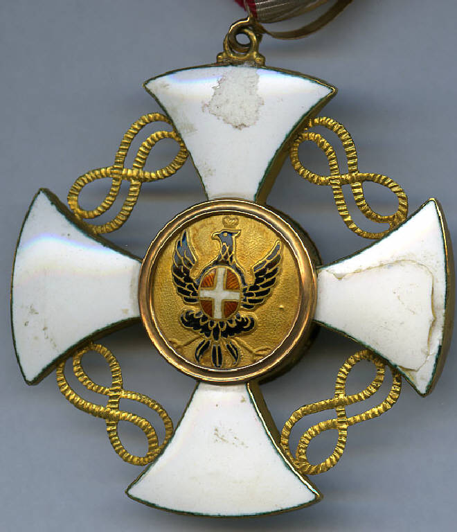 Croce da commendatore dell'Ordine della Corona d'Italia, Corona Ferrea; aquila sabauda (croce) - produzione (sec. XIX)