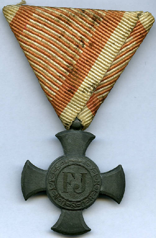 Croce al Merito austriaca, 1916, "FJ" ("Franz Joseph"), "VIRIBUS UNITIS"; 1916 (decorazione militare) - produzione (sec. XIX)