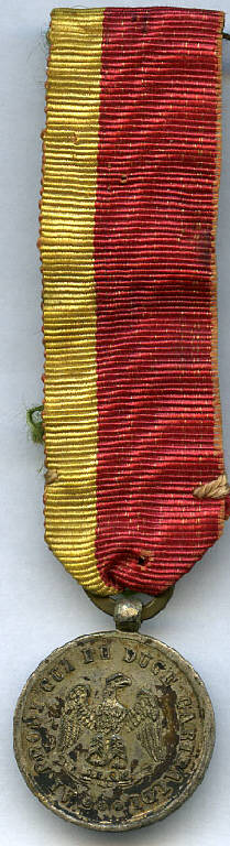 Medaglia dei Mille mignon, aquila; corona vegetale (decorazione militare) - produzione (sec. XIX)