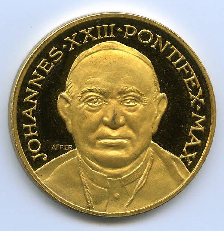 Papa Giovanni XXIII, Papa Giovanni XXIII; allegoria della Numismatica (medaglia) di ; Affer, Costantino (sec. XX)