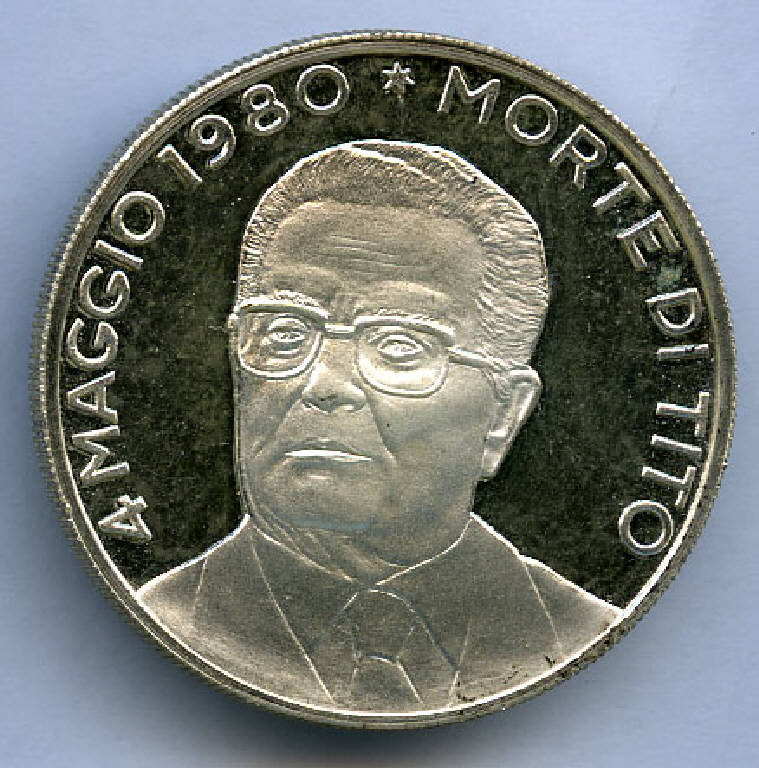 Medaglia commemorativa della morte di Tito, Josip Broz Tito; stemmi (medaglia) (sec. XX)