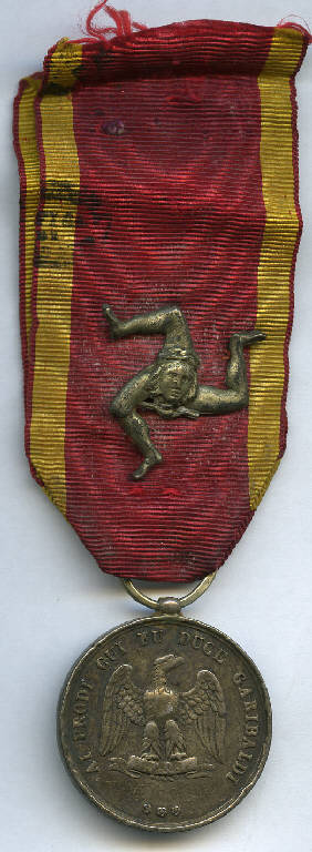 Medaglia dei Mille (Medagliere di Aristide Panseri), aquila; corona vegetale (decorazione militare) - produzione (sec. XIX)
