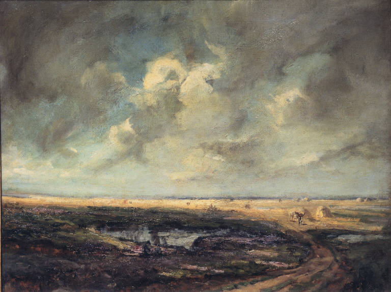 Gioco di nubi, Paesaggio rurale (dipinto) di Daubigny Charles François - Scuola di Barbizon (sec. XIX)