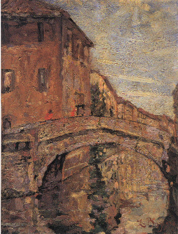 Veduta di Chiggia o Canale di Chiggia, Veduta di città (dipinto) di Bazzaro Leonardo (secc. XIX/ XX)