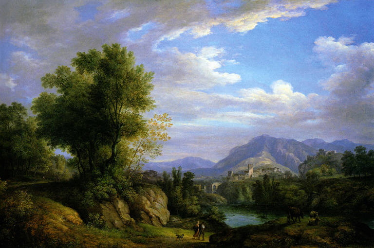 Paesaggio, Paesaggio ideale (dipinto) di Ronzoni Pietro (metà sec. XIX)