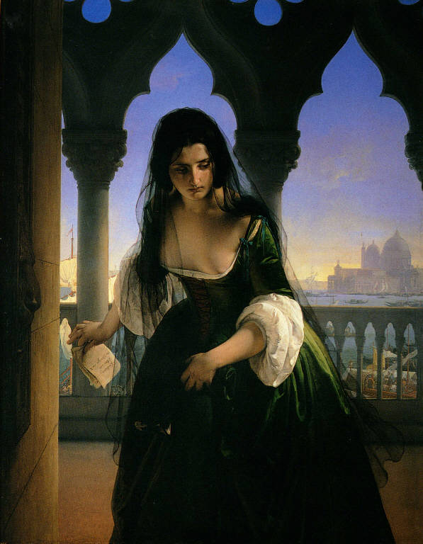 Accusa segreta, Figura femminile (dipinto) di Hayez, Francesco (secondo quarto sec. XIX)