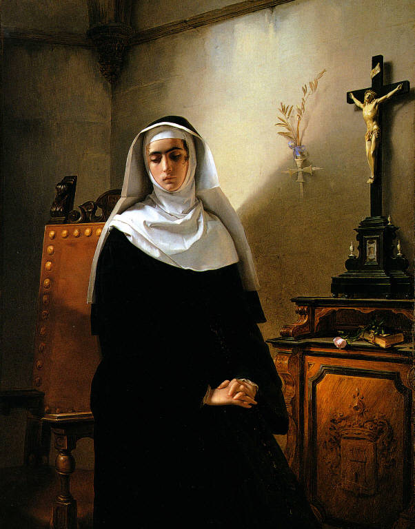 La signora di Monza, Figura femminile (dipinto) di Molteni Giuseppe (sec. XIX)