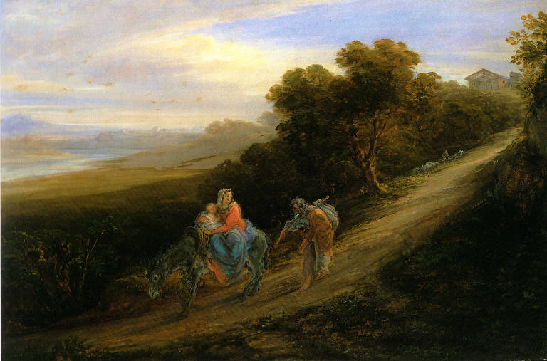 La fuga in Egitto, Fuga in Egitto (dipinto) di Carnovali Giovanni, detto il Piccio (sec. XIX)